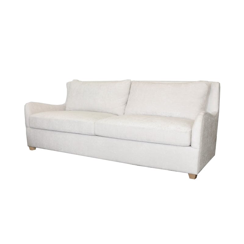 Kaleb WINGBACK SOFA WITH CERUSED OAK FEET IN IVORY PLAIN WEAVE UPHOLSTERY - Side