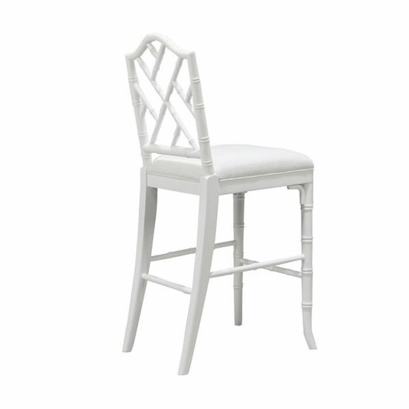 Annette White Counter Stool by Worlds Away - Angled View - Chippendale