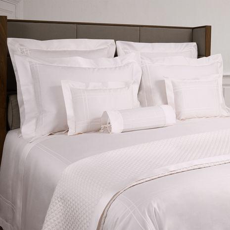 Adagio Blanc Bedding Collection by Yves Delorme | Fig Linens - Duvet cover, sheets, shams, coverlet.