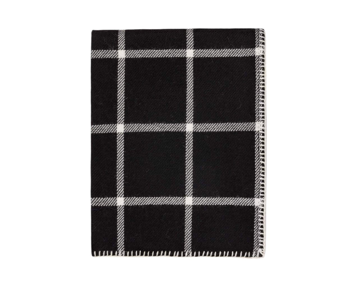 Alicia Adams Graydon Alpaca Throw in Black and Ivory - Fig Linens