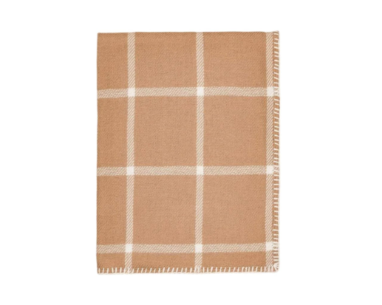 Graydon Alpaca Throw in Camel and Ivory by Alicia Adams at Fig Linens and Home