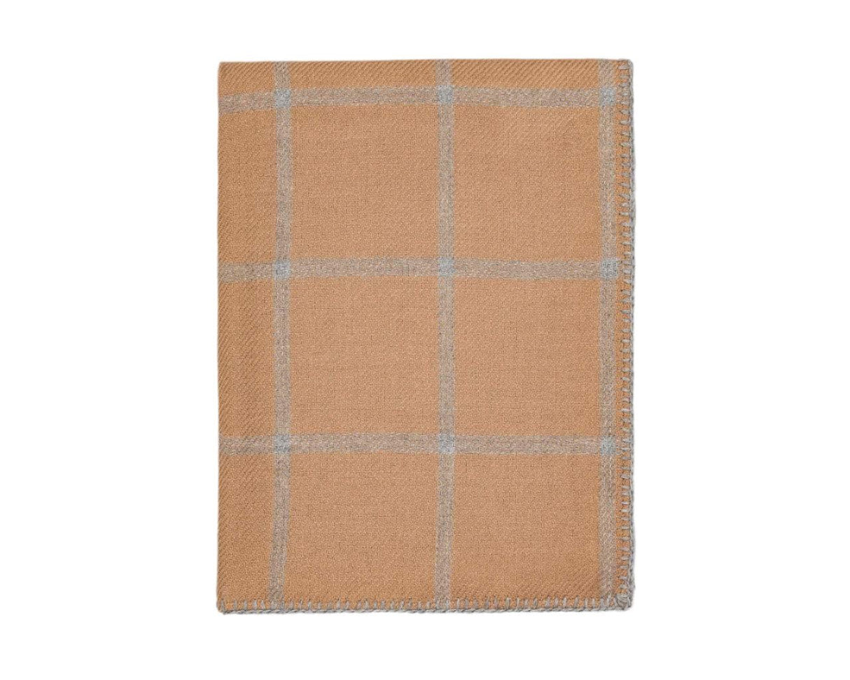 Graydon Alpaca Throw in Camel and Light Grey by Alicia Adams