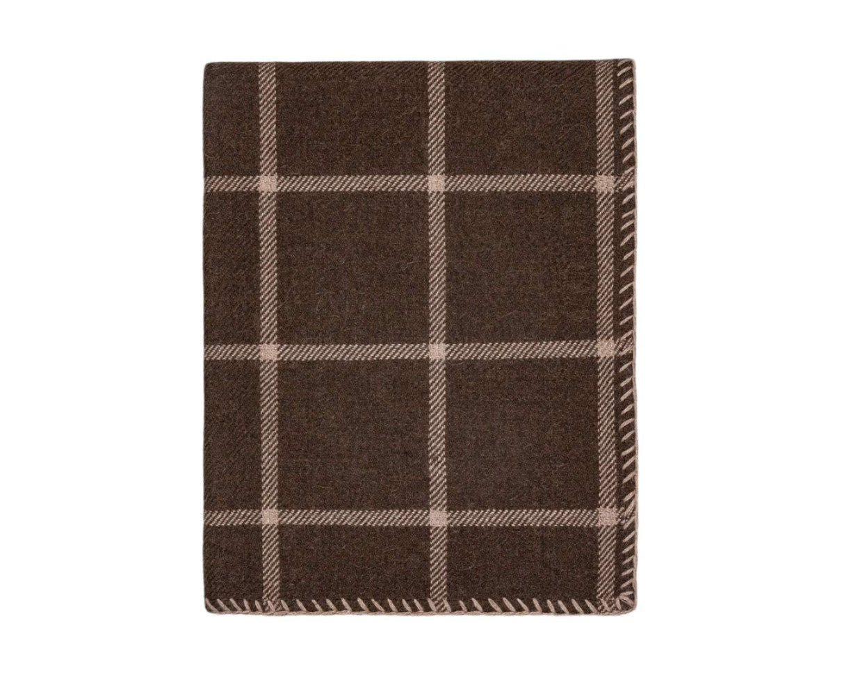 Graydon Alpaca Throw in Chocolate and Taupe by Alicia Adams
