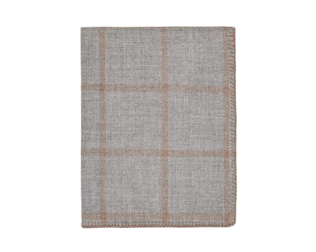 Graydon Alpaca Throw in Light Grey and Taupe by Alicia Adams