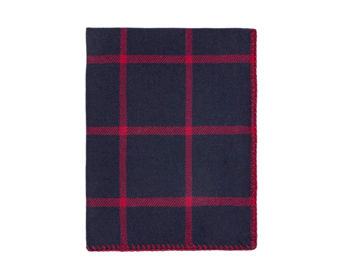 Graydon Alpaca Throw in Navy and Scarlet by Alicia Adams - Fig Linens