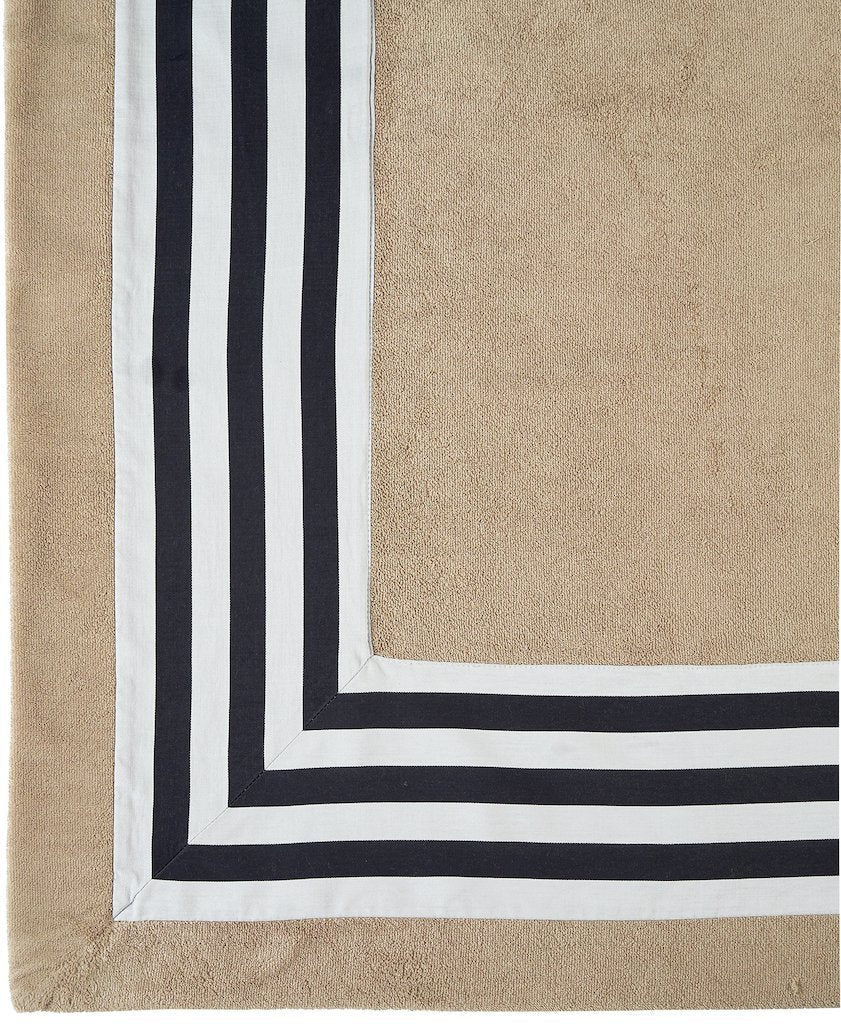 Abyss Cannes Beach Towel in Taupe 711 at Fig Linens and Home - Pool Towel View 1