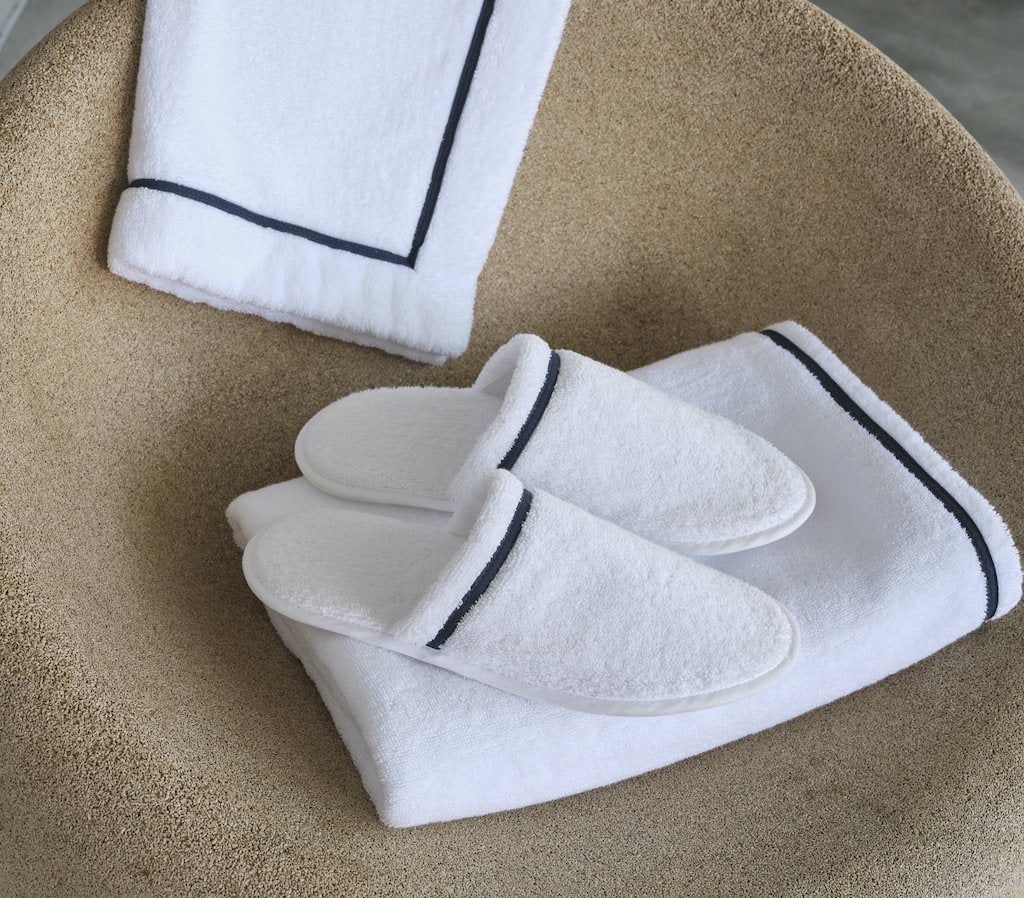Saxo Slippers and Bath Towels by Abyss & Habidecor | Fig Linens and Home