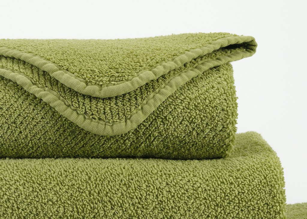 Fig Linens - Twill Washcloth by Abyss and Habidecor - Apple Green