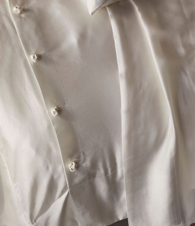 Closeup - Charmeuse Basics Silk Duvet Cover by Ann Gish | Fig Linens