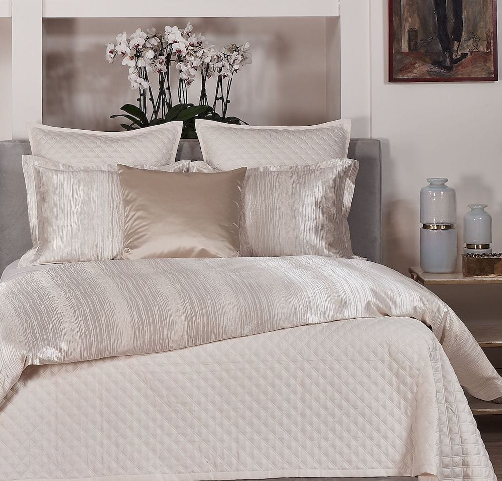 Lifestyle - Double Diamond Ivory Coverlet Set by Ann Gish | Fig Linens