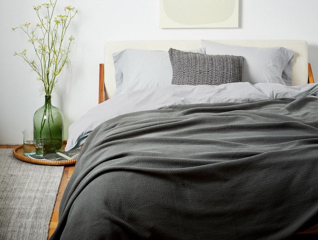 Fig Linens - Shadow Honeycomb Organic Blanket by Coyuchi - Lifestyle