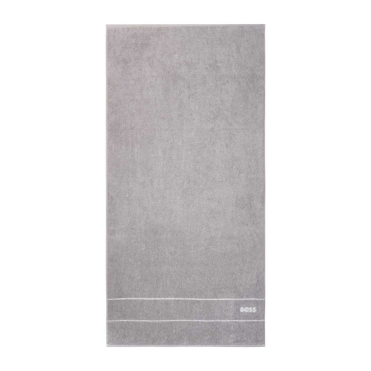Plain Concrete Grey Bath Towel by Hugo Boss | Fig Linens