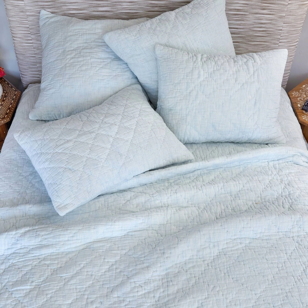Sagana Light Indigo Quilt and Shams by John Robshaw | Fig Linens and Home