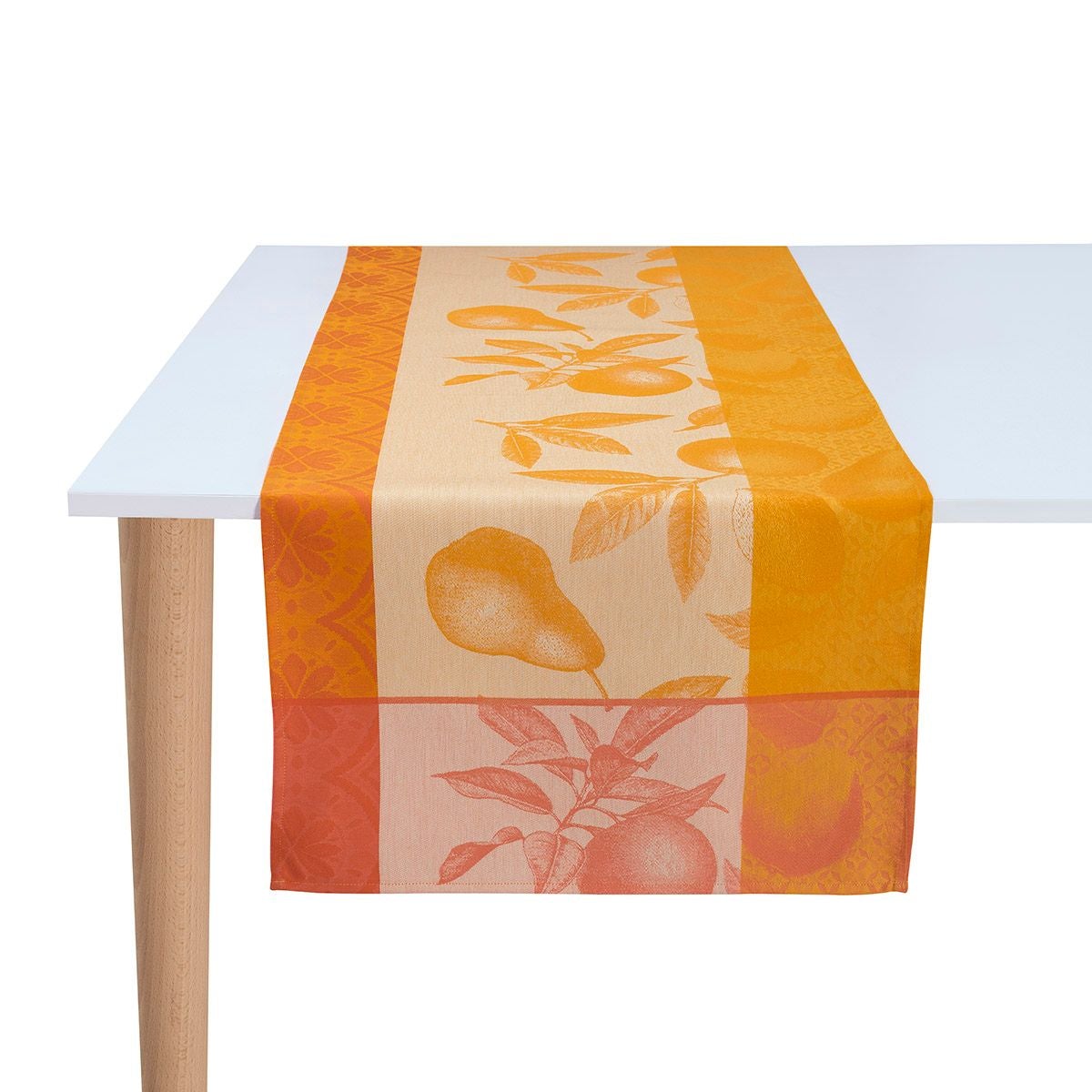 Arrière-Pays Orange Table Runner by Le Jacquard Français | Fig Linens