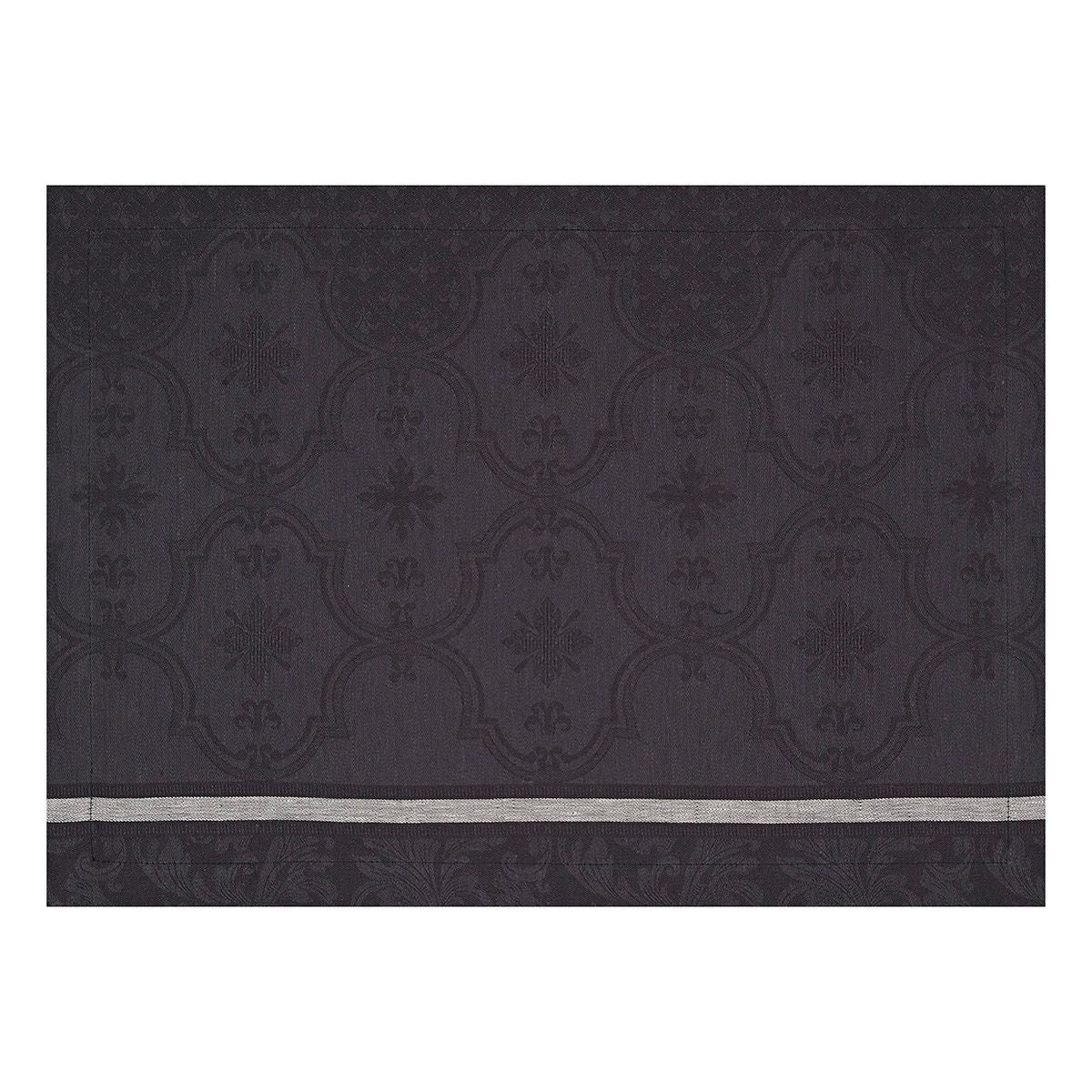 Fig Linens - Armoiries Black Linen Placemat by Le Jacquard Français