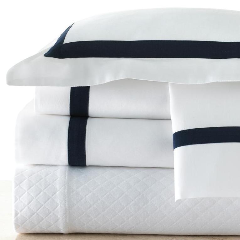 Sedona I White and Navy Percale Bedding by Legacy Home | Fig Linens and Home