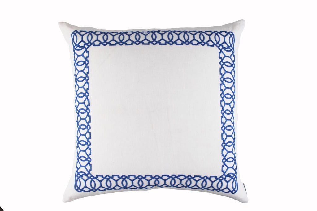 Fig Linens - Magic White & Azure Euro Pillow by Lili Alessandra