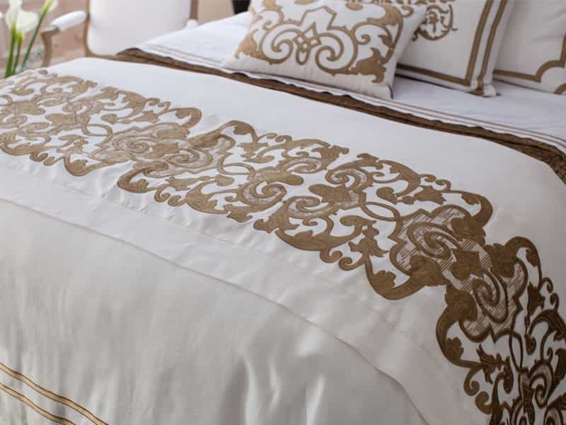 Mozart White & Straw Throw by Lili Alessandra | Fig Linens and Home