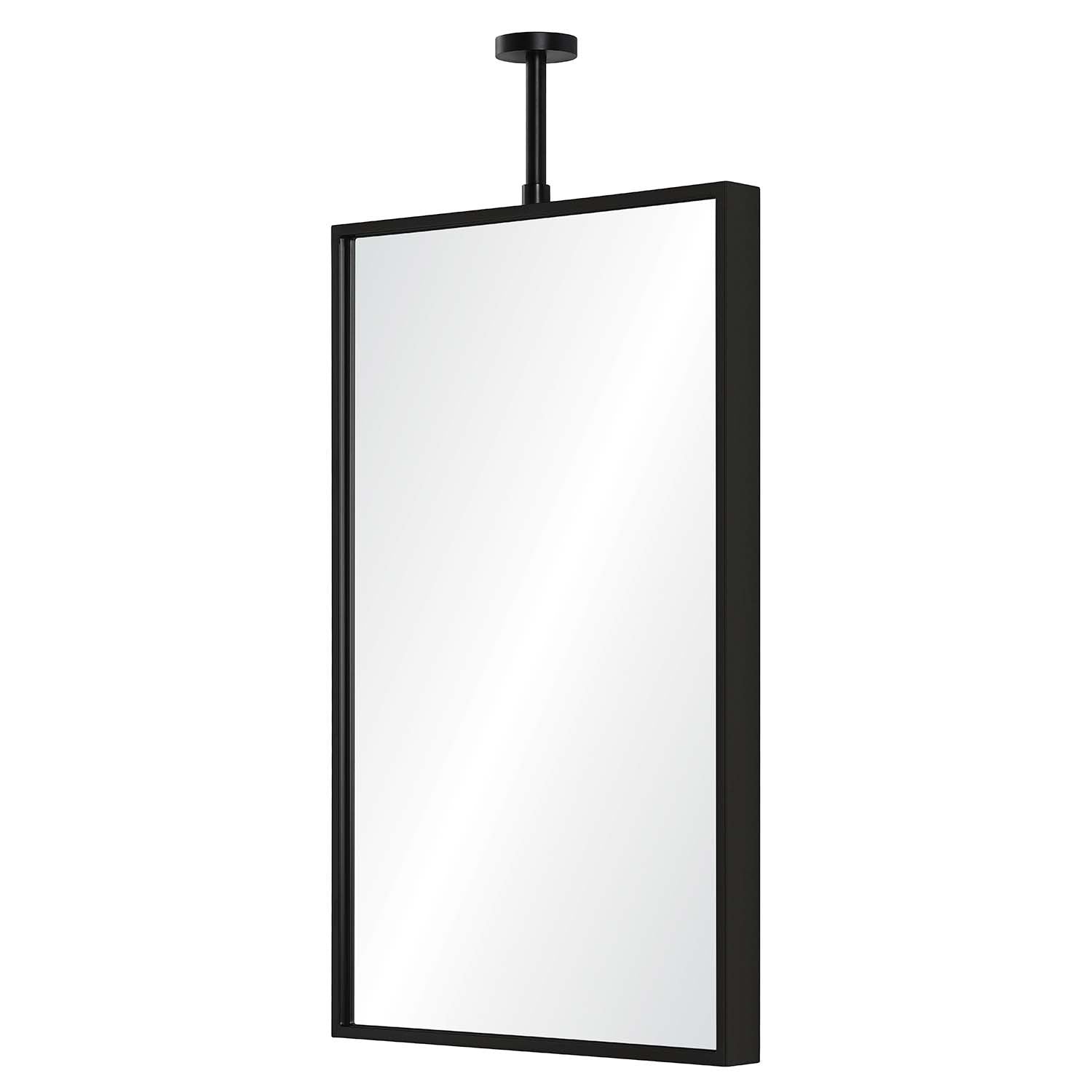 Fig Linens - Black Nickel Mirror with Adjustable Ceiling Mount by Mirror Home - Side
