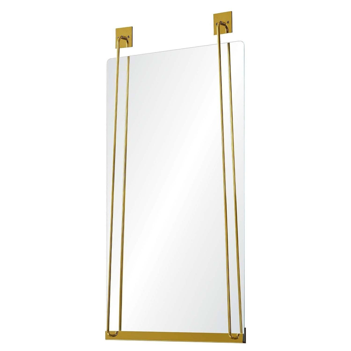 Side - Mirror Home - Burnished Brass Mirror with Decorative Mounting Plates | Fig Linens