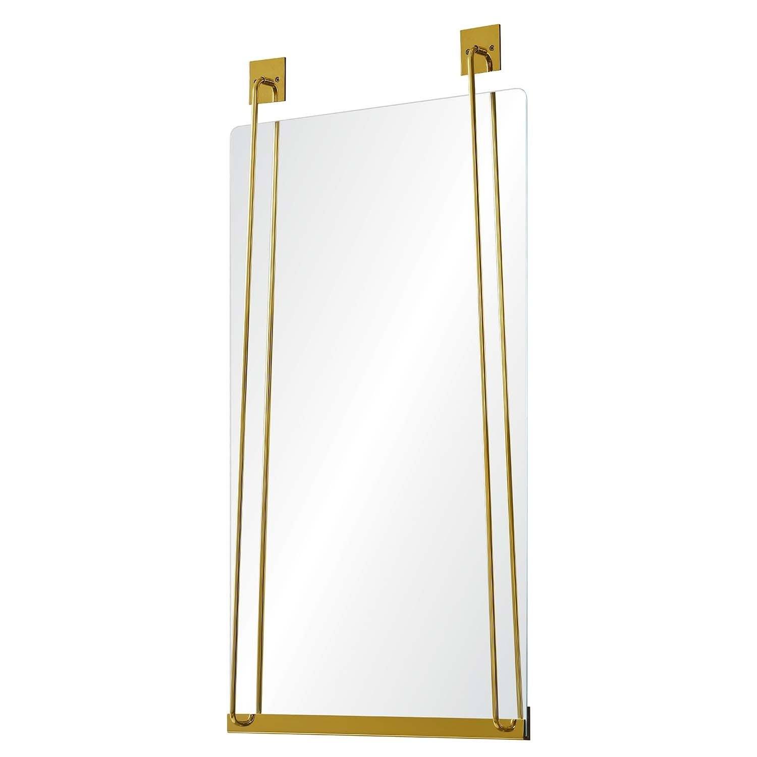 Side - Mirror Home - Burnished Brass Mirror with Decorative Mounting Plates | Fig Linens 