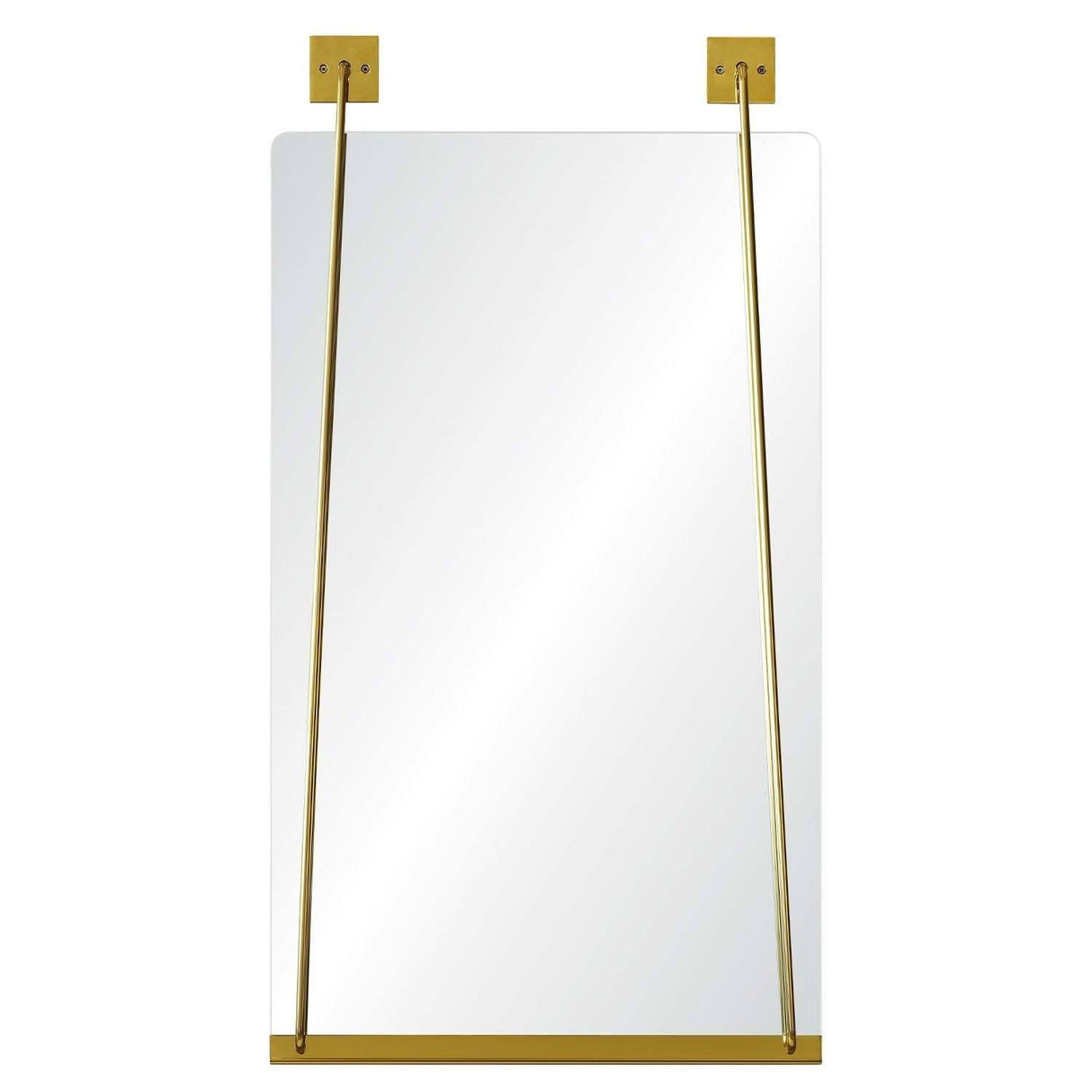 Burnished Brass Mirror with Decorative Mounting Plates | Fig Linens