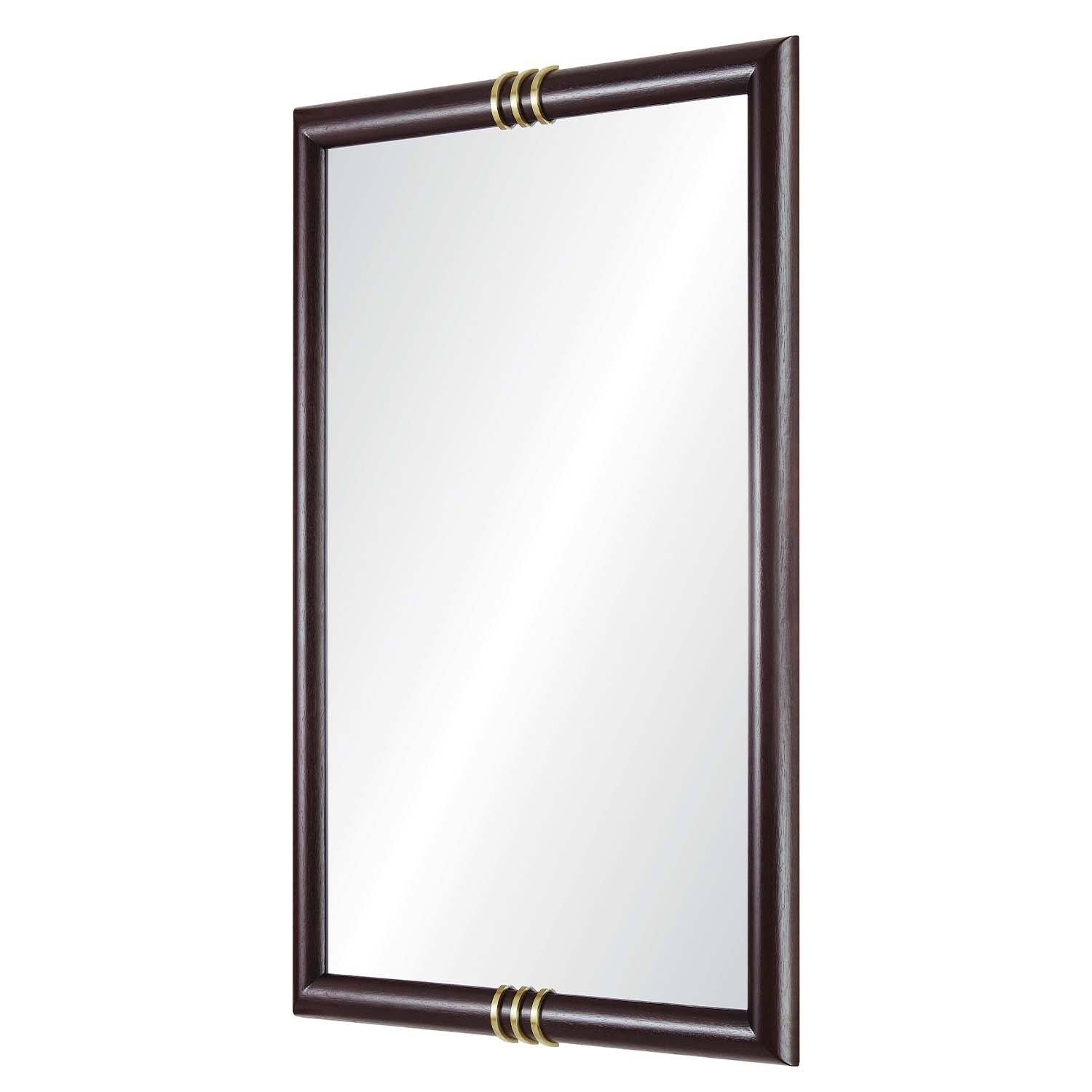 Fig Linens - Mirror Home - Dark Mahogany & Brass Wall Mirror by Celerie Kemble - Side