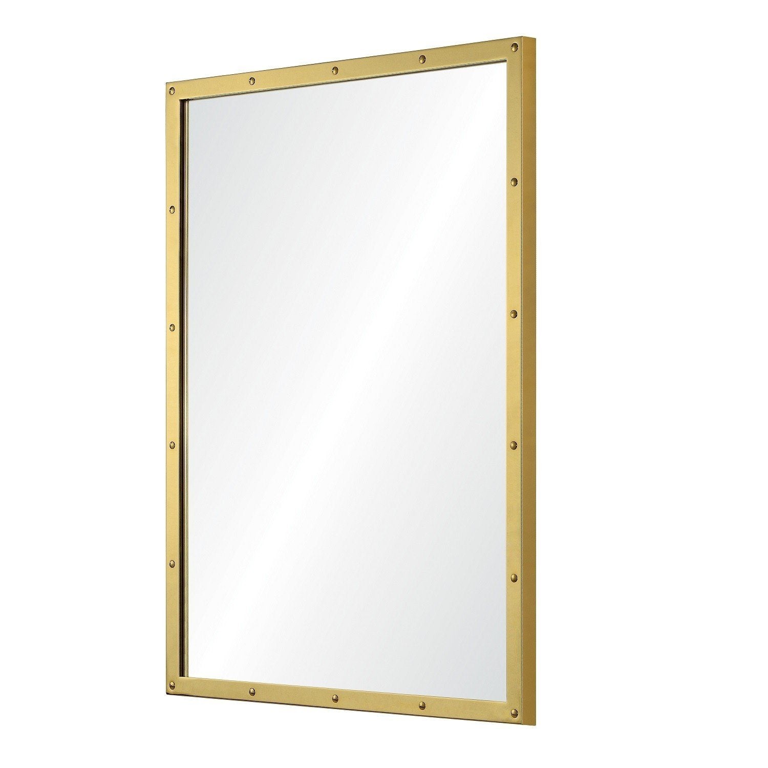 Fig Linens - Mirror Home - Burnished Brass Wall Mirror by Suzanne Kasler - Side
