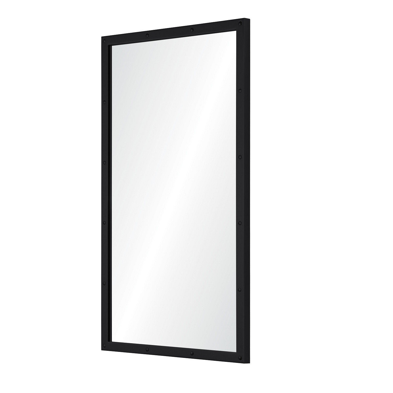 Mirror Home - Tall Black Nickel Wall Mirror by Suzanne Kasler - Fig Linens -Side