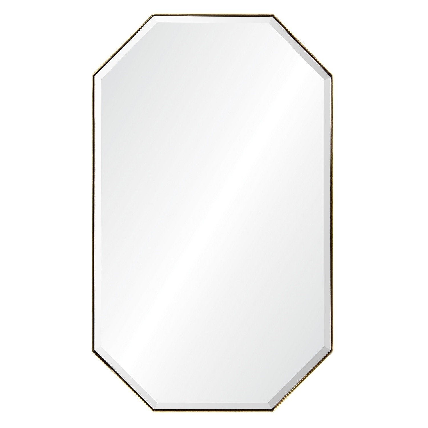 Fig Linens - Mirror Image Home - Burnished Brass Octagonal Mirror 