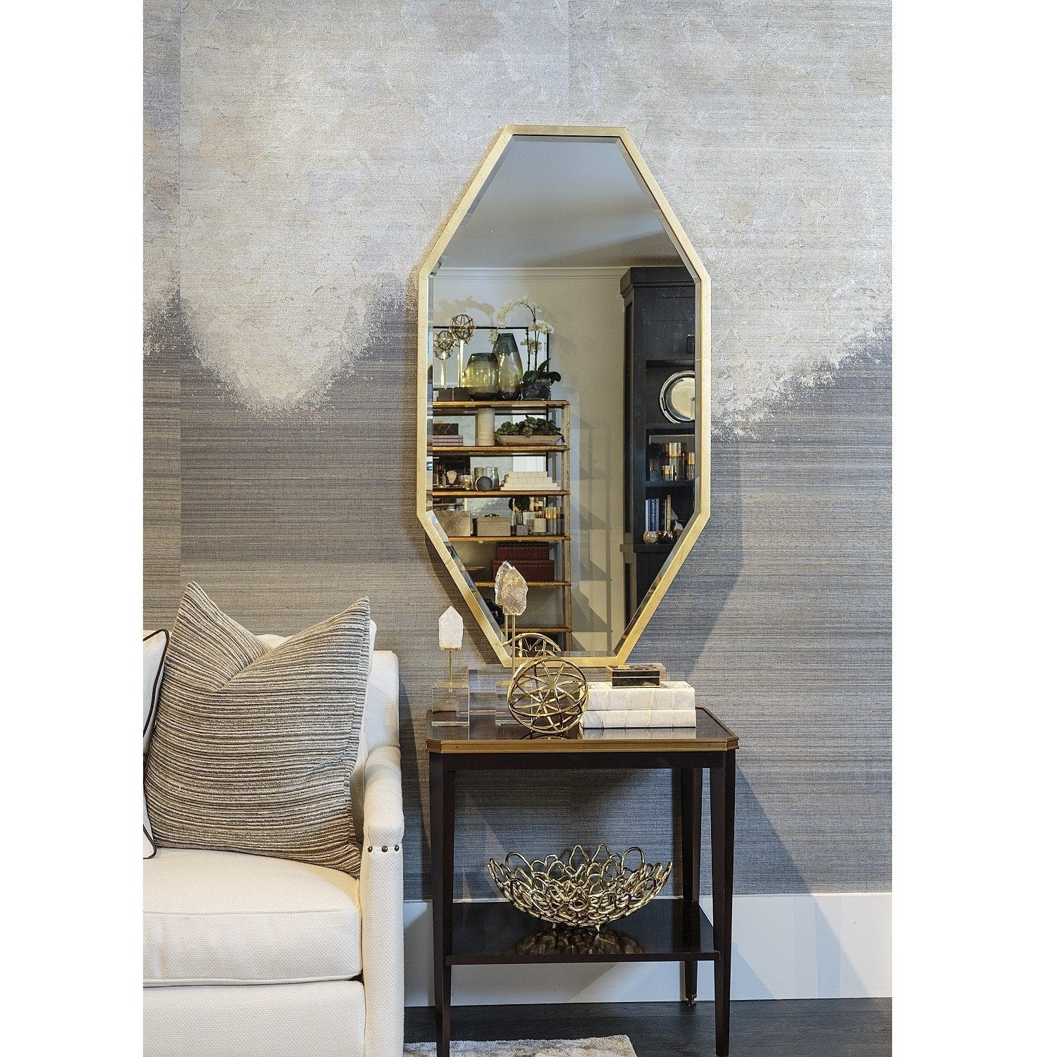 Fig Linens - Milan Gold Wall Mirror by Barclay Butera | Mirror Image Home