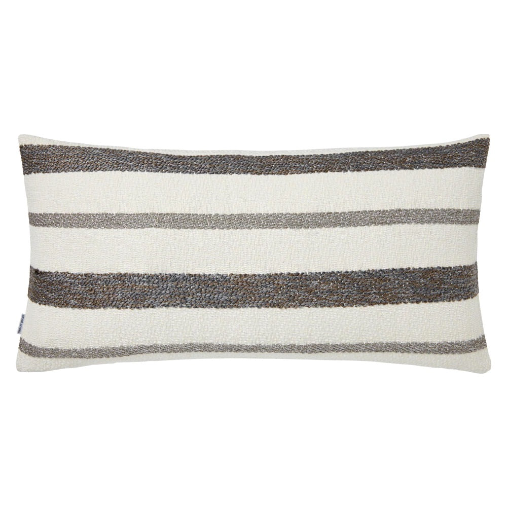 Terra Striped Gray Metallic Lumbar Pillows by Mode Living | Fig Linens