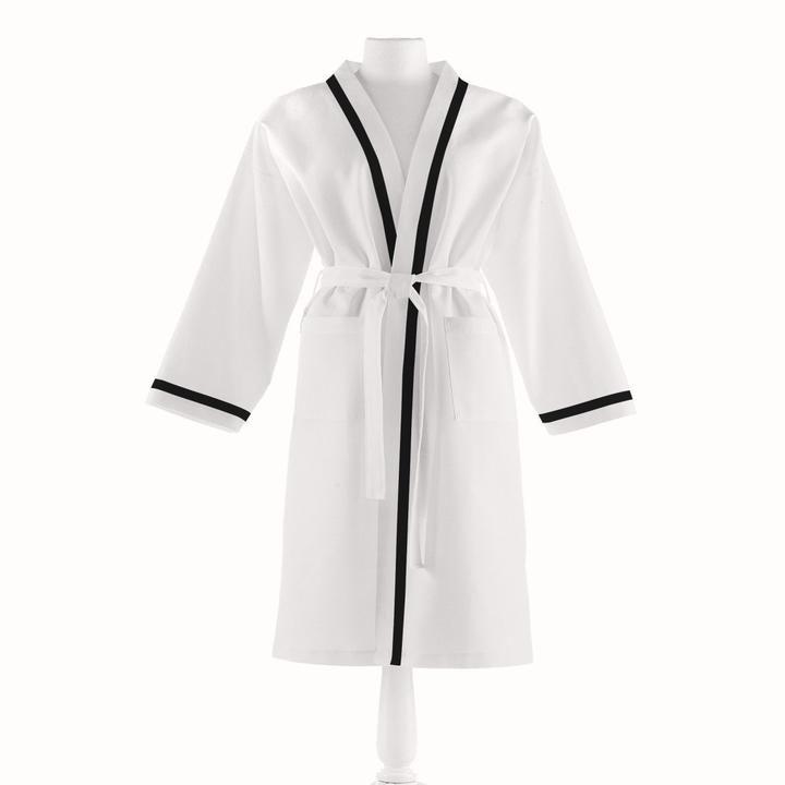 Fig Linens - Pique II Robes by Peacock Alley - Black