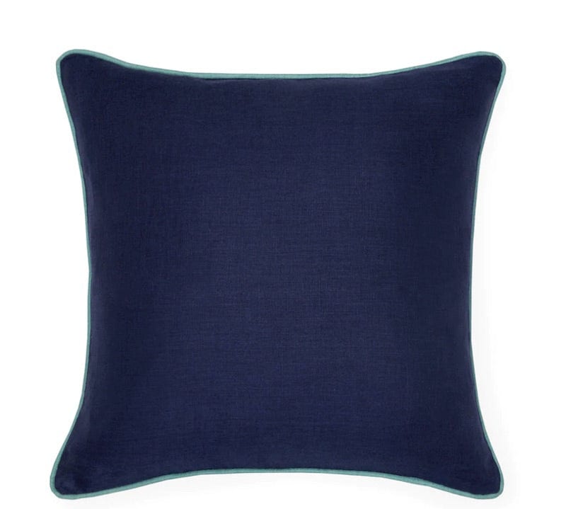 Front -Manarola Midnight & Aqua Decorative Pillow by Sferra | Fig Linens
