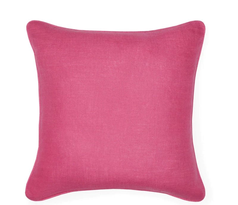 Fig Linens - Manarola Aubergine & Flamingo Decorative Pillow by Sferra -Back