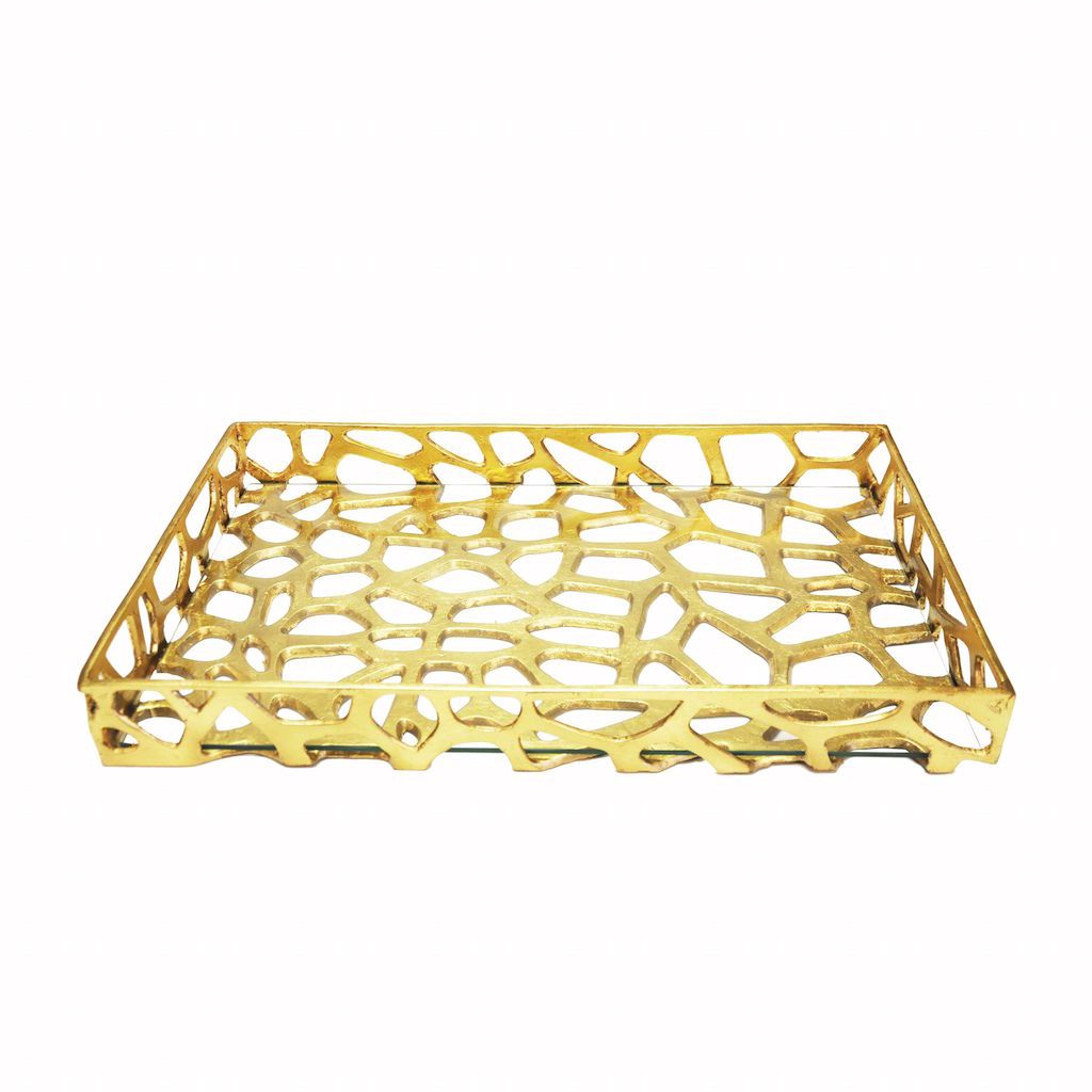 Fig Linens - Byron Gold Tray by Worlds Away