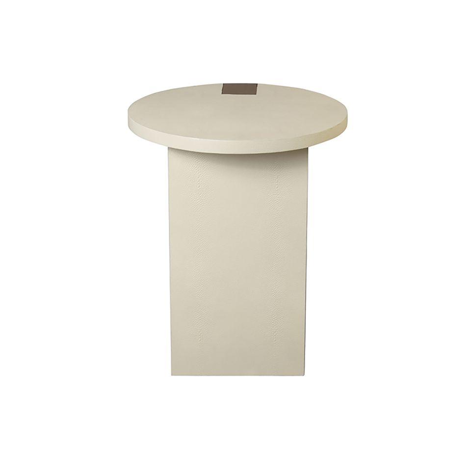 Fig Linens - Harrington Cream Shagreen Side Table by Worlds Away