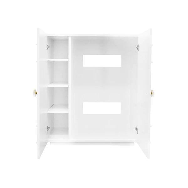Fig Linens - Judd White 2-Door Cabinet by Worlds Away - Interior