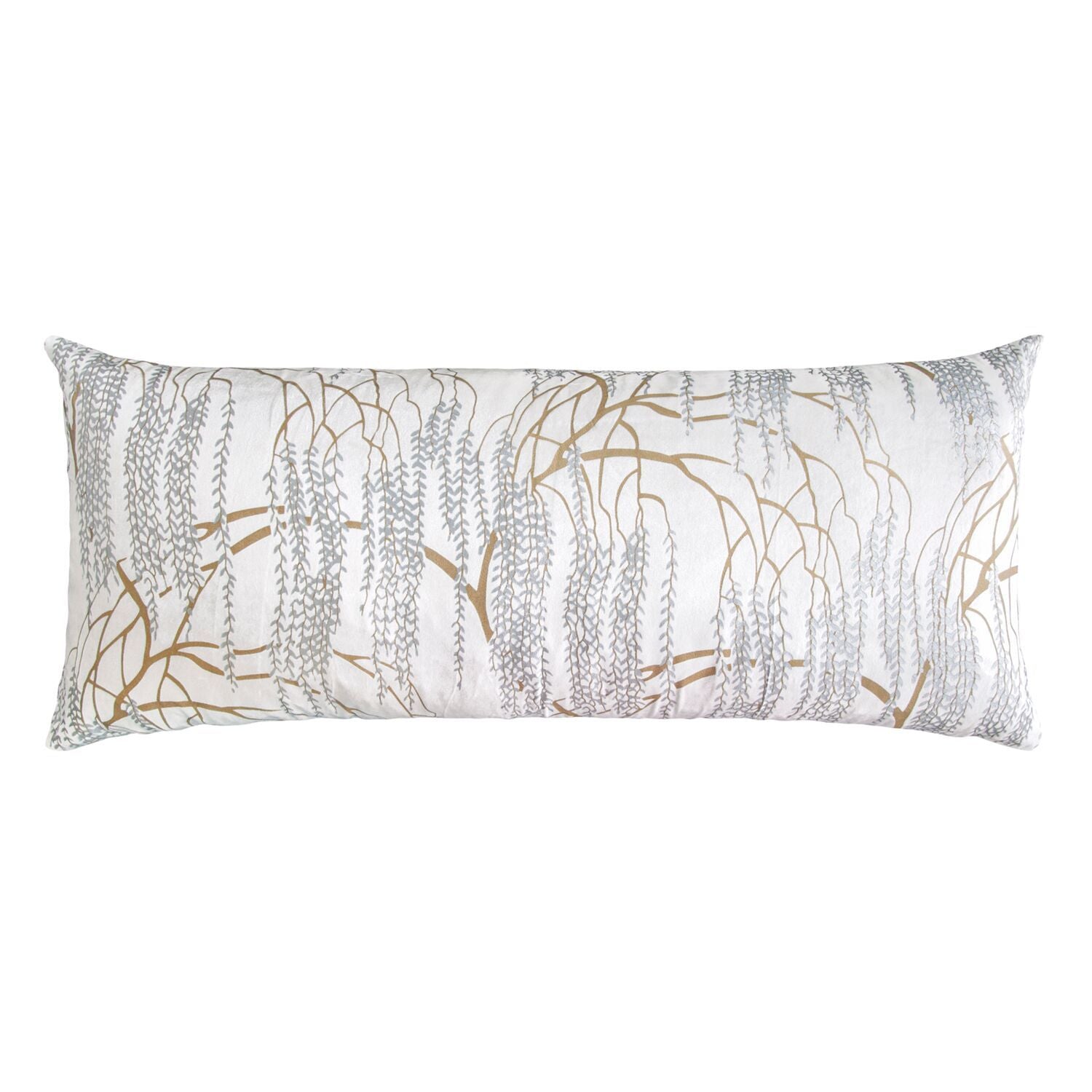 Metallic Willow White Velvet Pillows by Kevin O'Brien Studio - Fig Linens
