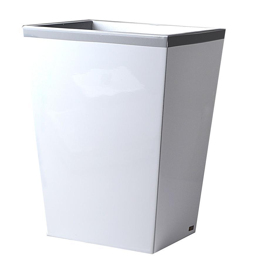 Fig Linens - Mike and Ally Regatta White and Gray Wastebin