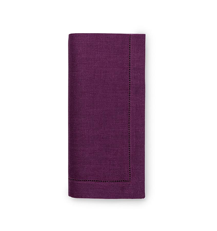 Fig Linens - Sferra Table Linens - Festival Aubergine Napkins