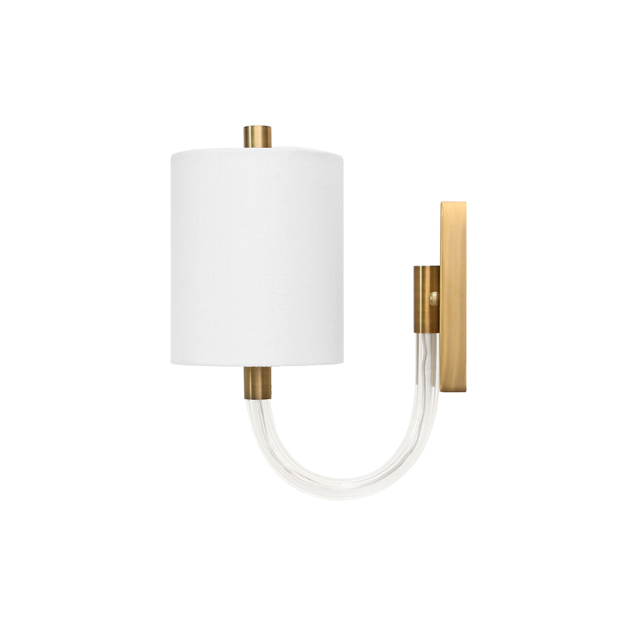 Side View - Acrylic & Antique Brass Wall Sconce by Worlds Away | Fig Linens