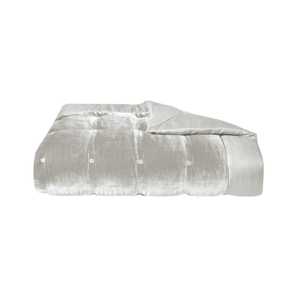 Cocon Platine Silk Velvet Coverlet by Yves Delorme | Fig Linens