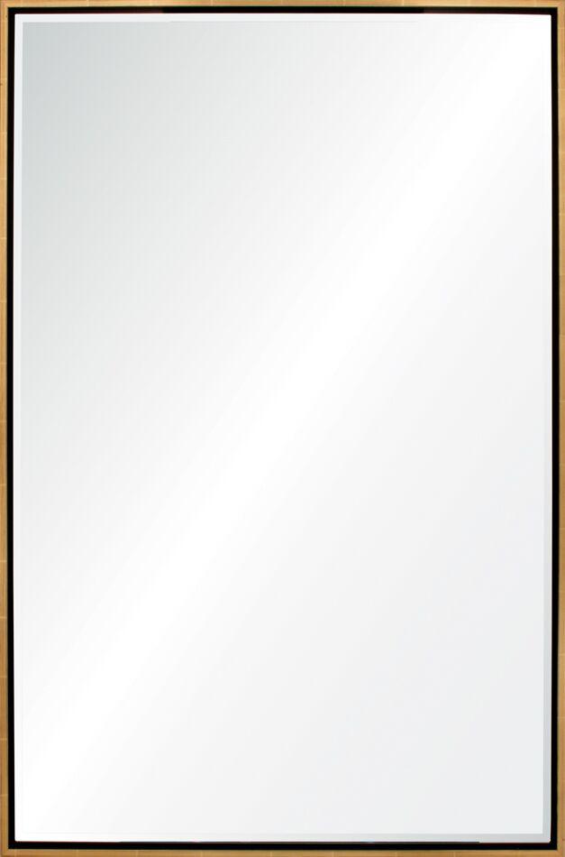 Mirror Image Home Rectangular Wall Mirror - Water Gilded Gold Leaf & Ebony Mirror | Fig Linens