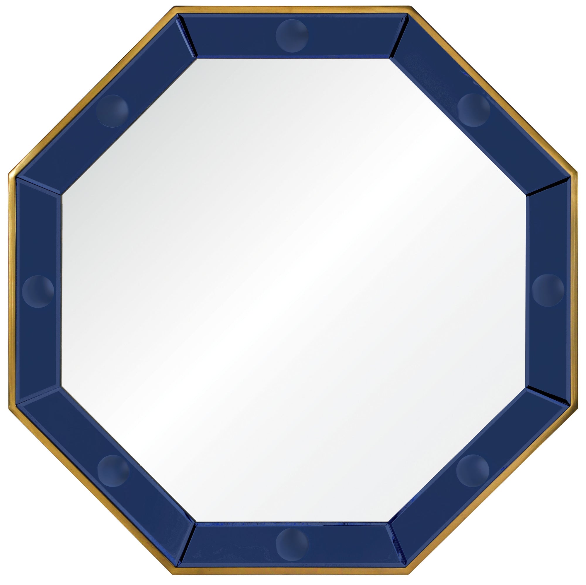 Mirror Image Home - Octavia Blue & Brass Mirror by Bunny Williams | Fig Linens
