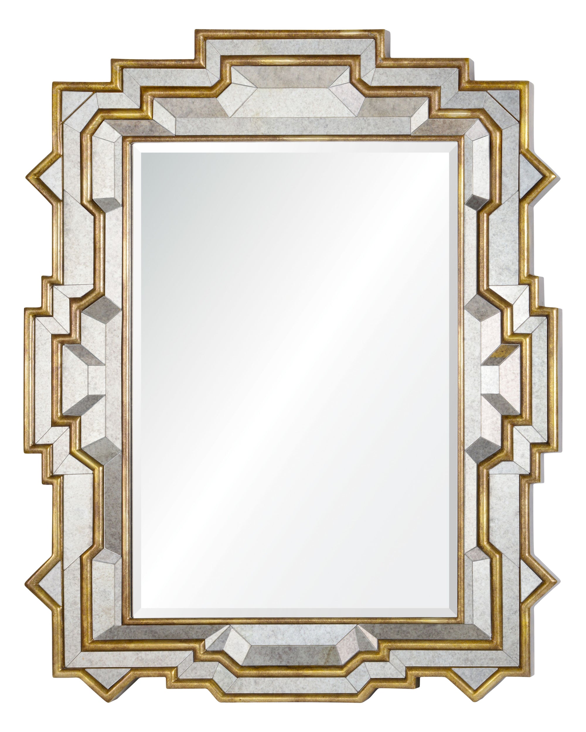 Eclectic Antiqued Gold Wall Mirror - Mirror Image Home - Michael S Smith - Fig Linens