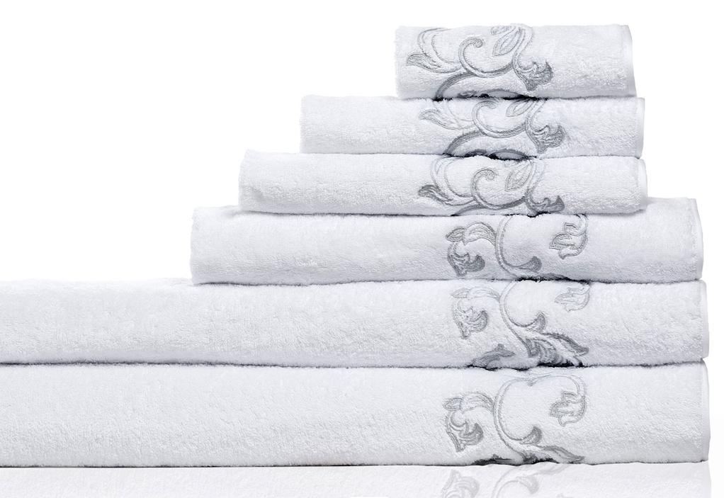 Fig Linens - Marmaris Embroidered Terry Bath Towels by Dea Fine Linens