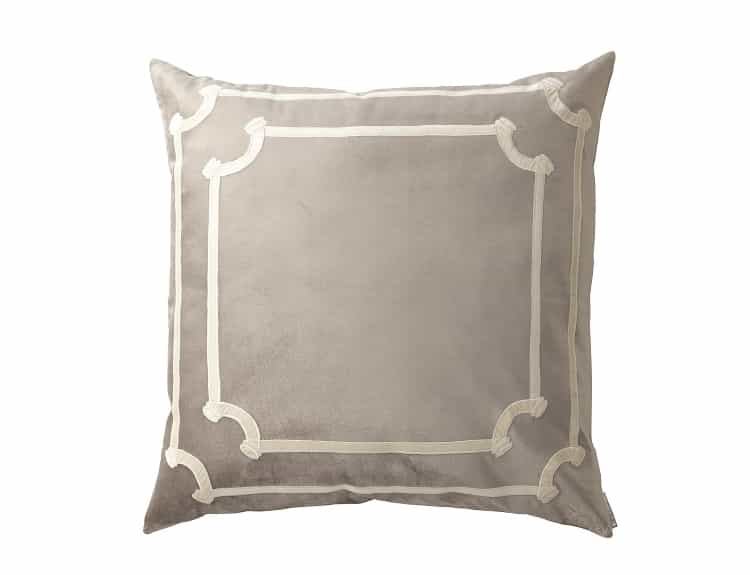 Fig Linens - Lili Alessandra Bedding - Versailles Silver Velvet Euro Pillow