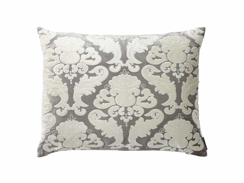 Fig Linens - Lili Alessandra Bedding - Versailles Silver Velvet King Pillow