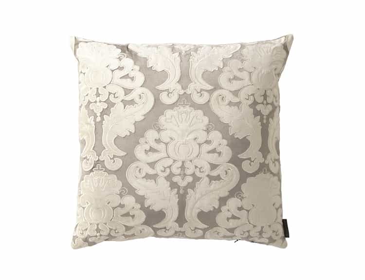 Fig Linens - Lili Alessandra Bedding - Versailles Silver Velvet Square Pillow